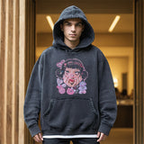 Mens Vintage Hoodie Printed Old Hooded Street