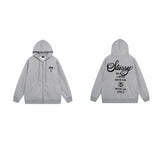 Stussy Hoodie Zip-Up Cardigan Fleece Hooded Sweater