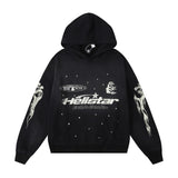 HS Hoodie Casual Sweatshirt Sweatpants Suit Distressed