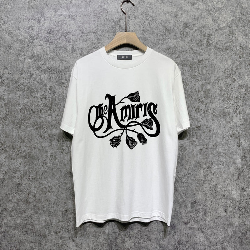 Amiri t shirts morning glory printing short sleeve