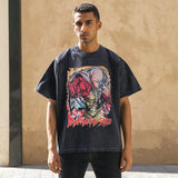 Mens Vintage T Shirt Short Sleeve T-Shirt Men's and Women's Wash