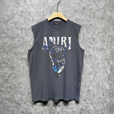 Amiri tank top colorful hand rest planet print