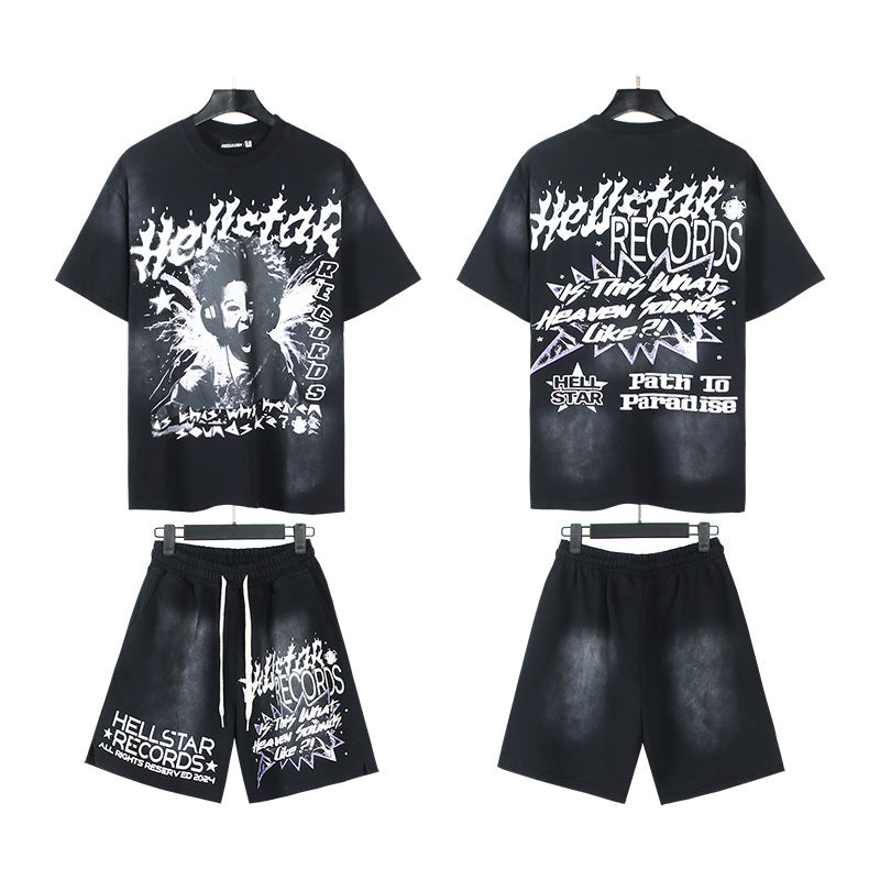 Hellstar T-Shirt And Shorts Two-Piece Set