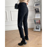 Women Jeans Fleece Cropped Pants
