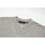 Fog Essentials T Shirts Spring/Summer FOG Season 9 Double Line Plastic Letter V-Neck Short Sleeves