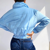 Women Cotton Coat Fashionable Warm Stand Collar Cotton Jacket