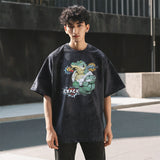 Mens Vintage T Shirt Printed Old Short Sleeve T-Shirt Men