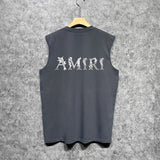 Amiri tank top with vine and man text printing