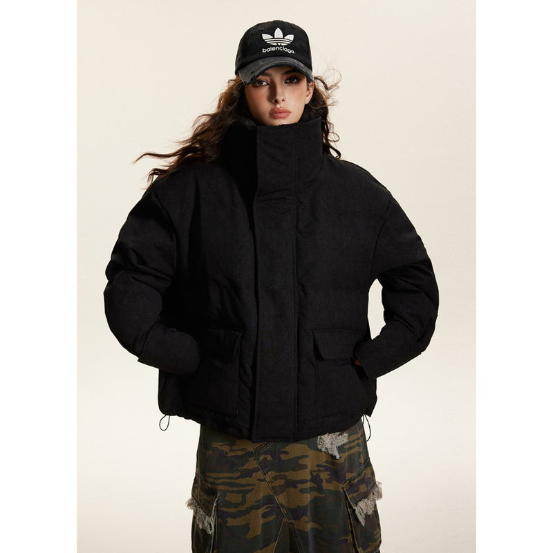 Unisex Coat Stand-up Collar Thick Warm Winter