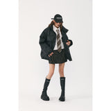 Unisex Coat Old Winter PU Leather Cotton-Padded Jacket