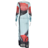 Women Dress Fashion Sexy Mesh