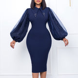 Women Dress Women's Spring and Autumn Long Sleeve plus Size