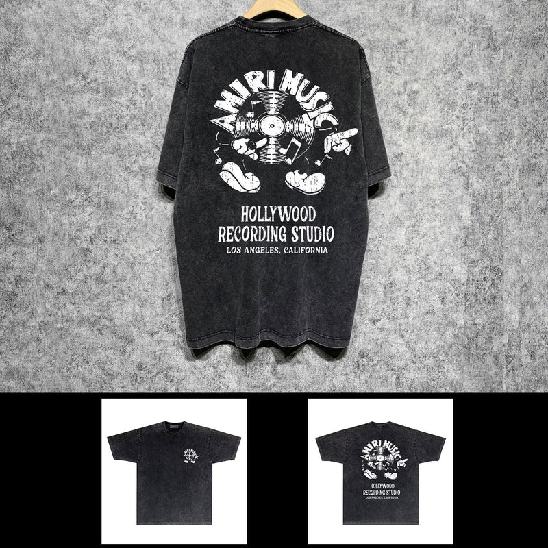 Amiri washed t-shirt note fan short sleeve