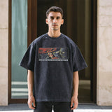 Mens Vintage T Shirt Printed Short Sleeve T-Shirt Men