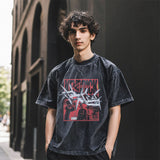 Mens Vintage T-Shirt Cartoon Printed Sleeve T-Shirt