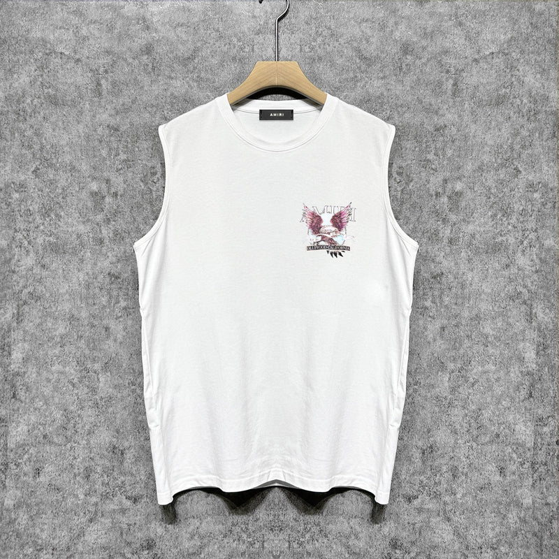 Amiri tank top flying eagle medal printing