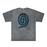 Amiri Washed Distressed T Shirt Printed Trendy Pure Cotton