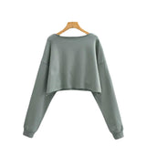 Women Hoodie Sexy Navel Fashionable Frayed Hem