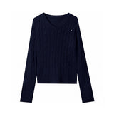 Ralph Lauren Knitted sweaters RL logo embroidered V-neck knitted sweater