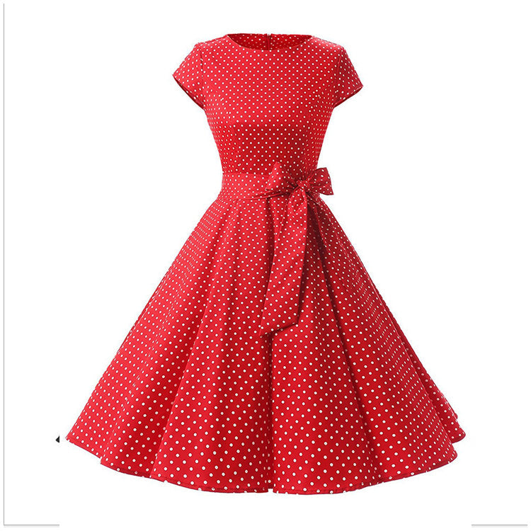 Betty Draper Valentine's Day Dress Vintage Dress round Neck Swing Dress