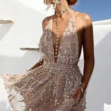 Valentine's Day Dress Sexy Backless Sequins