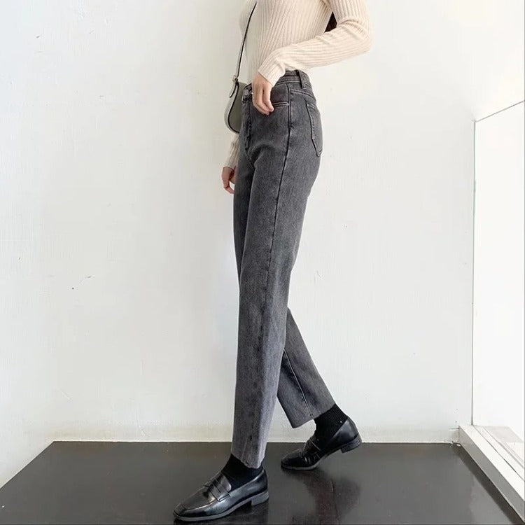 Women Jeans Loose Slimming Autumn and Winter Cropped Pants