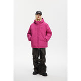 Unisex Coat Rose Red Loose Winter Thick Cotton-Padded Coat