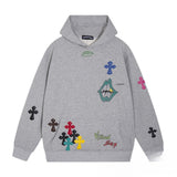 CHH Chrome Heart Hoodie Chrome Hearts Colored Cross Leather Sanskrit Hooded Sweater
