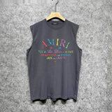 Amiri tank top watercolor cartoon letterprinting