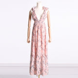 Bohemian Dress Floral Print V-neck Sleeveless Dress Dress