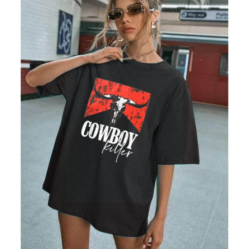 CM C&M WODRO Oversized Western Cowboy Killer T Shirt for Wom