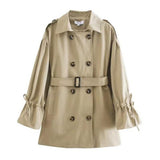 Women Trench Coat Mid-Length Trench Coat Casual Cardigan
