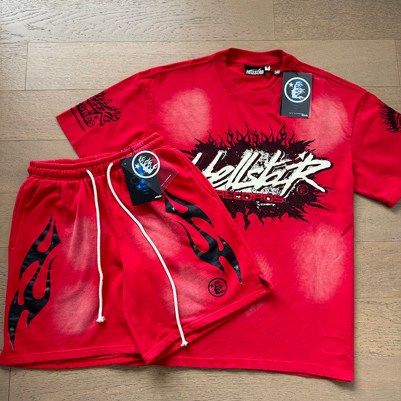 Hellstar T-Shirt And Shorts Two-Piece Set