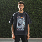 Mens Vintage T Shirt Short Sleeve Men's Loose