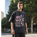 Mens Vintage T Shirt Black Spider Short Sleeve T-Shirt Men