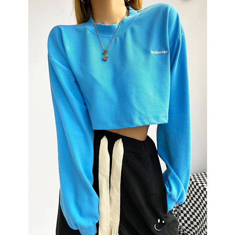 Women Hoodie Loose-Fitting Cropped Hot Girls