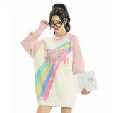 Women Sweater Rainbow Soft Knitted Sweater