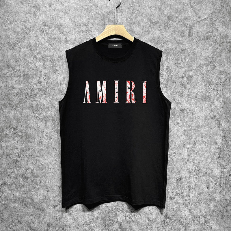 Amiri tank top colorful waist flower printing