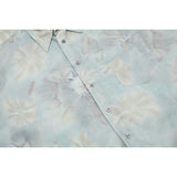 Unisex Shirts Floral Print Oversized Satin Shirt