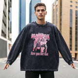 Mens Vintage Long Sleeve Shirt Retro Long Sleeve T-Shirt Men