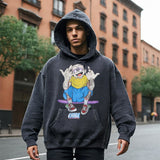 Mens Vintage Hoodie Washing Old Male and Female Couples