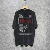 Amiri washed t-shirt letter sign short sleeves