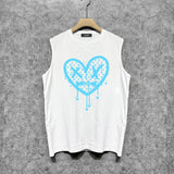 Amiri tank top splash paint heartprinting