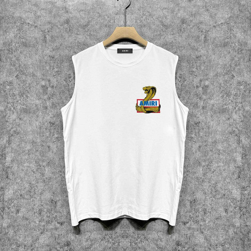 Amiri tank top king cobra gold printing