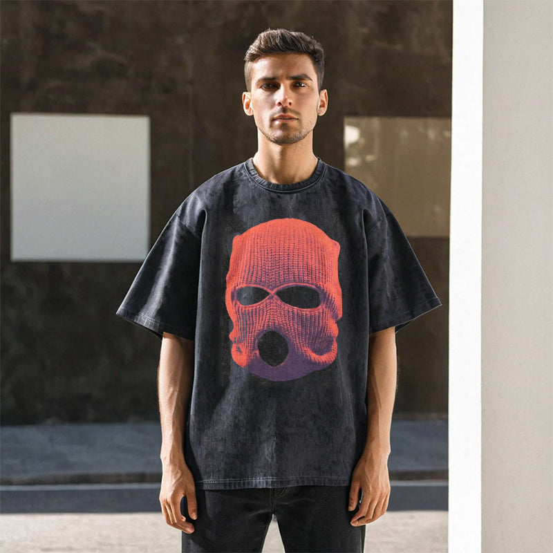 Mens Vintage T Shirt Printed T-Shirt Short Sleeve