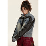 Unisex Coat Vintage Patchwork Denim Jacket