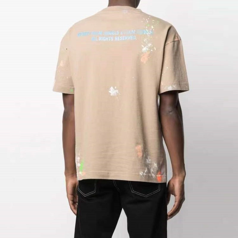 Palm Angle T Shirts Colorful Splash Paint Coconut Print