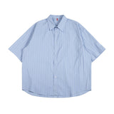 Unisex Shirt Vintage Stripe Loose Lapels Leisure