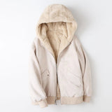 Women Cotton Coat Velvt Plush Hooded Sweater
