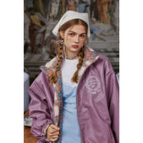 Unisex Coat Plaid Reversible Coat Warm PU Leather